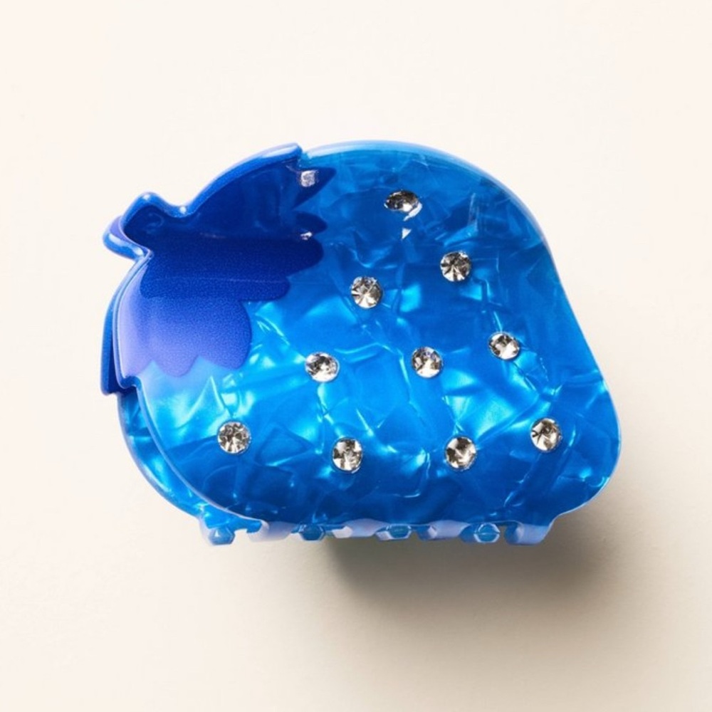 Kate Spade X Target Blue Strawberry Hair Clip with Gemstones Limited Edition NWT
